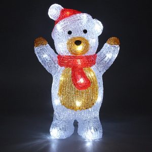 LED akryl figur julebamse stående