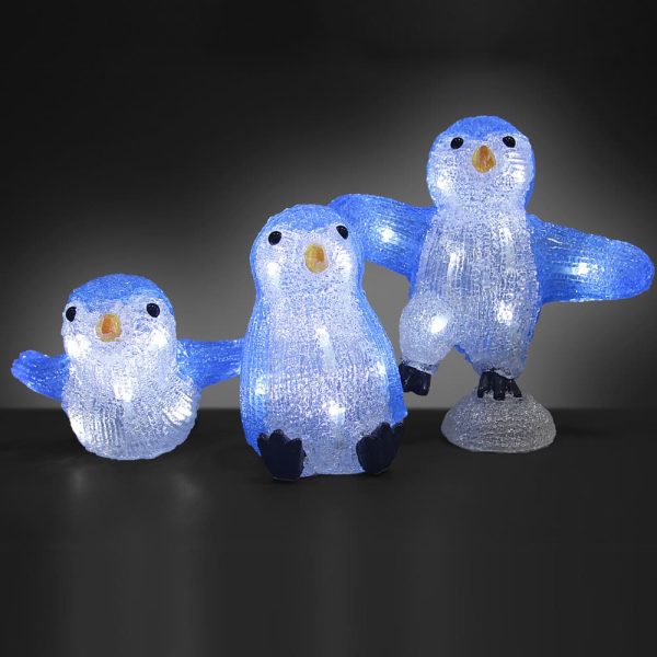 LED akrylfigurer julepingvinfamilie