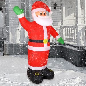 Oppustelig julemand XXL 250 cm LED belyst fastgørelsesmateriale IP44 Udendørs juledekoration Santa Nicholas Julefigur Jul