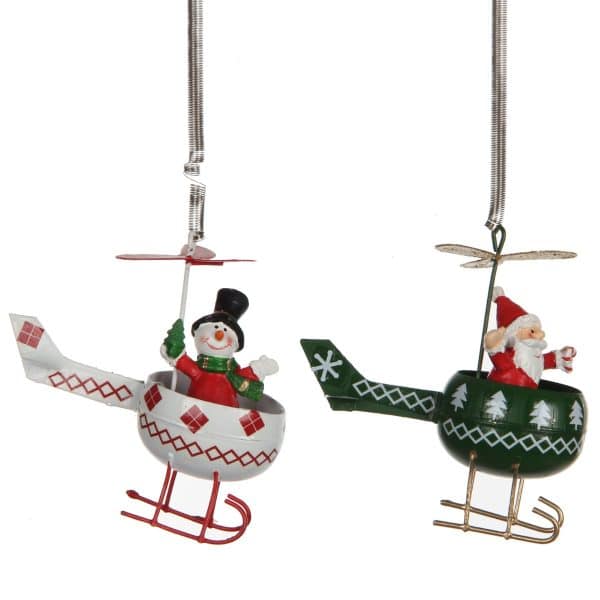 Helikopter med julefigur -Med snemand