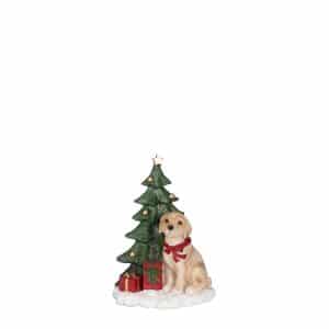 Juletræ med hund og gaver