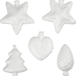 Julefigurer - H 7-8 Cm - Hvid - 5 Stk.