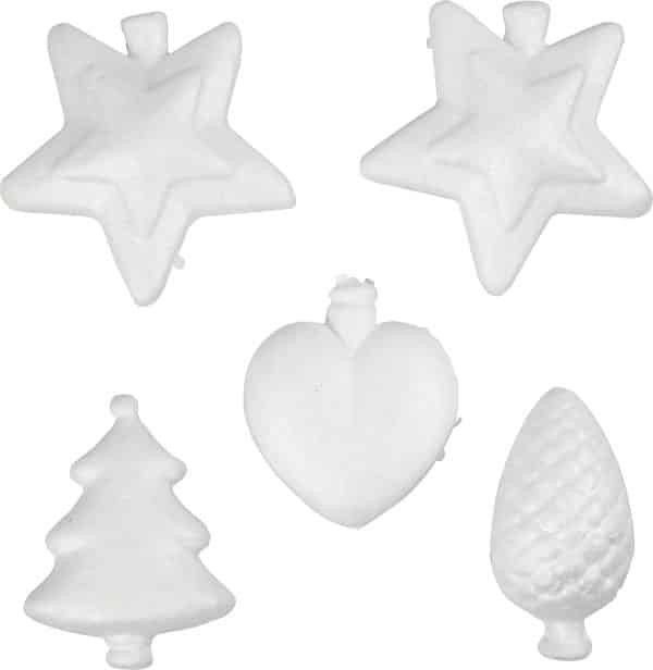 Julefigurer - H 7-8 Cm - Hvid - 5 Stk.