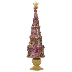 Juletræ m. top stjerne, lilla - H36 cm