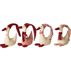 Gytha baby gæsling 14 cm høj -Stribet hue og sløjfe