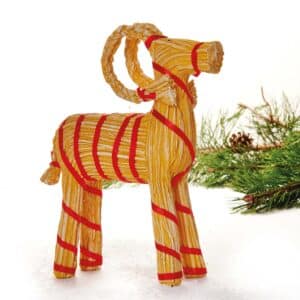 Halmbuk med silkebånd 18 cm høj