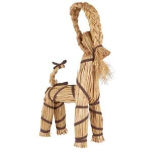 Julebuk m/brunt bånd og skæg 59 cm høj