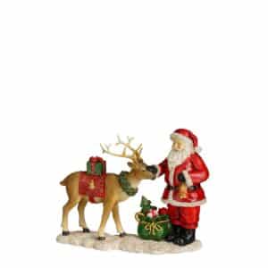 Julemanden med rensdyr 15 cm høj