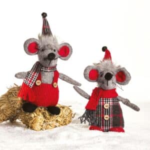 Julemus med fint tøj - Med røde bukser