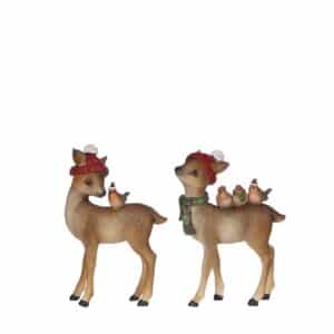 Julerådyr - Med tre fugle