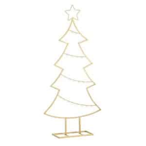 Juletræ i guldfarvet metal 105 cm højt