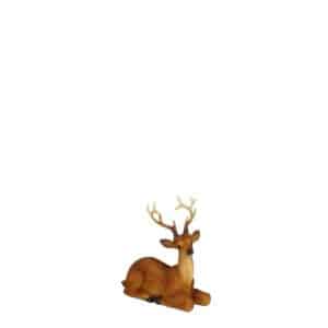 Liggende rådyr med gevir 10 cm høj