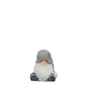 Siddende gnom i keramik grå