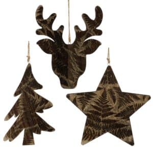 Træpynt med bregneblade -Rådyr