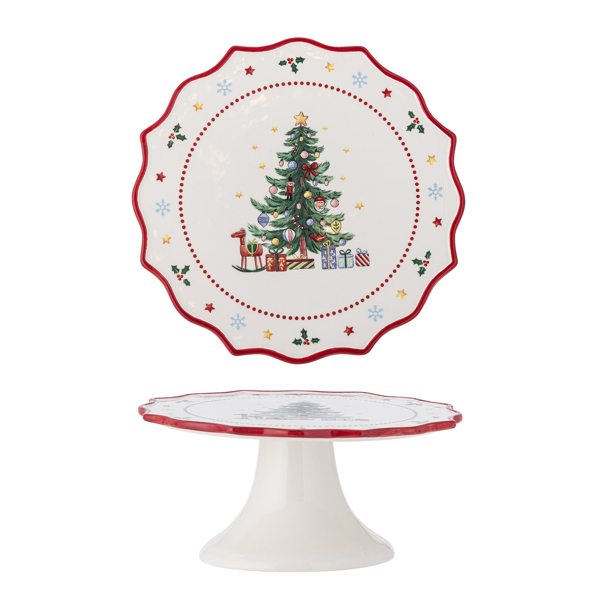 Bloomingville - Naive Kagefad , Rød, Keramik, D21xH9 cm