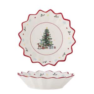 Bloomingville - Naive Skål, Rød, Keramik, D20xH4 cm