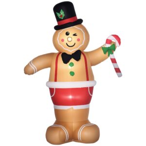 Oppustelige julefigurer, oppustelig peberkagemand, 2 m, inkl. blæser, flerfarvet